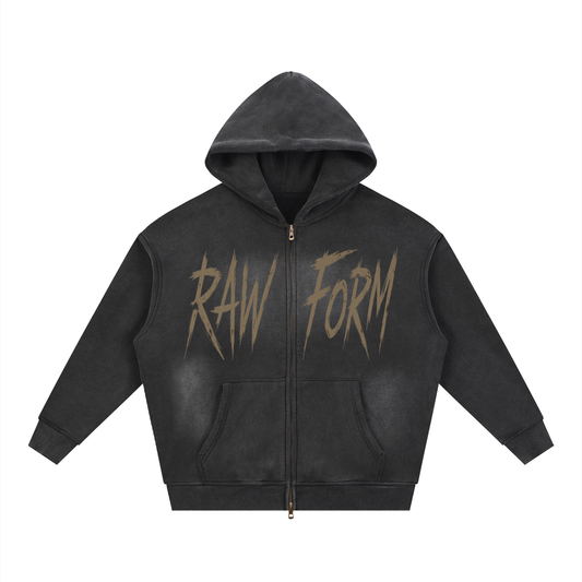 Raw Form Washed Zip